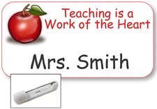 WHITE NAME BADGE TAG FAVORITE TEACHER GIFT CHRISTMAS PRESENT SAFETY PIN FASTENER