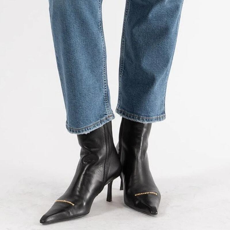 Alexander Wang Viola 65 Logo Zip Bootie Leather Stiletto Alexander Wang Viola 65 Logo Zip Bootie Leather Stiletto