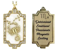 HEIDI DAUS "Sign of the Times" SCORPIO Zodiac Crystal MOP Necklace 18"-NWT