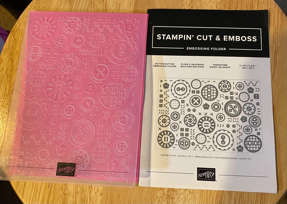 Lote de 2 Stampin' Up! 1 elemento de punta de aguja Framelit Die; 1 carpeta de relieve de botón Foto 3 de 4