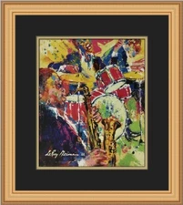 Leroy Neiman Jazz Trio Custom Framed Print
