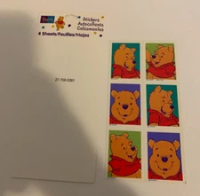 Vintage Hallmark Disney Winnie The Pooh Bear Stickers 1 Sheet of 6
