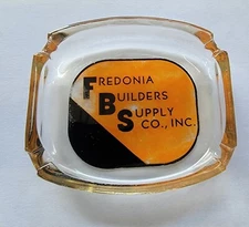 Vintage Advertising Fredonia Builders Supply Co Glass Ashtray 