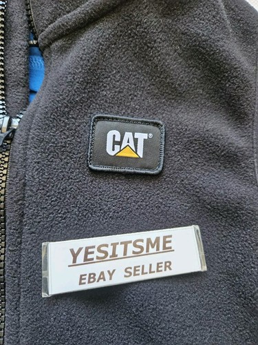 CAT Caterpillar 2 Piece Vest set Youth Medium 10/12 Black Fleece With Pockets. - Picture 3 of 12