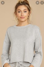 62 Z SUPPLY Flare Sleeve Premium Fleece Pullover Sweatshirt Small Grey So Soft