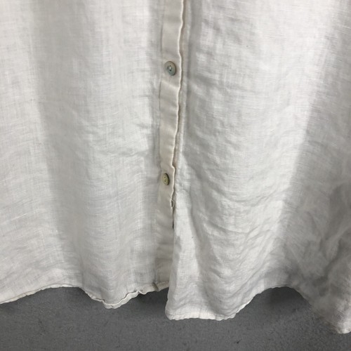 Eileen Fisher Top Womens Large White Linen Lagenlook Boho Beach Minimalist - Picture 10 of 17