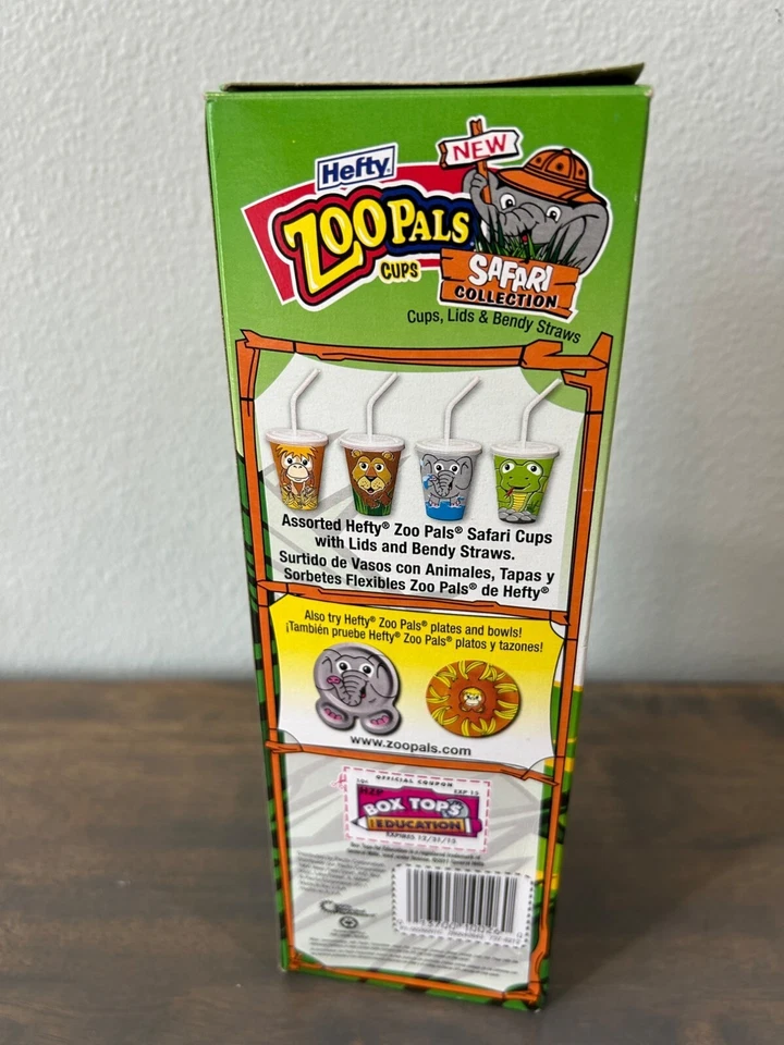 Hefty Zoo Pals Cups Safari Collection 12 Ct New Sealed Box - Image 3 of 4