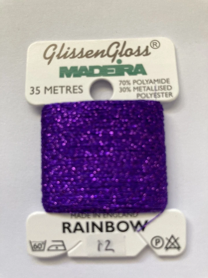 Madeira Glissen Gloss Metallic Thread Rainbow Violet purple 35m - Image 2 of 2