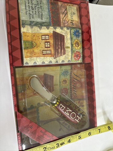 Cheese plate Set By Cypress Home- Knife Napkins artisan glass plate inspiration - Picture 8 of 8