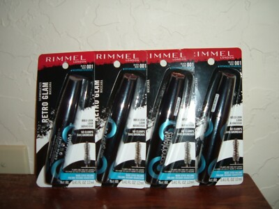 4 Rimmel Scandal Eyes Retro Glam Bold Look Volume Waterproof Mascara Black #001