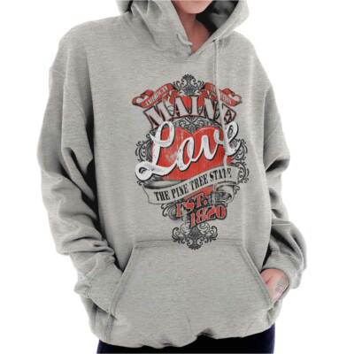 Maine The Pine Tree State Fashion Souvenir Womens Hooded Pullover Sweatshirt