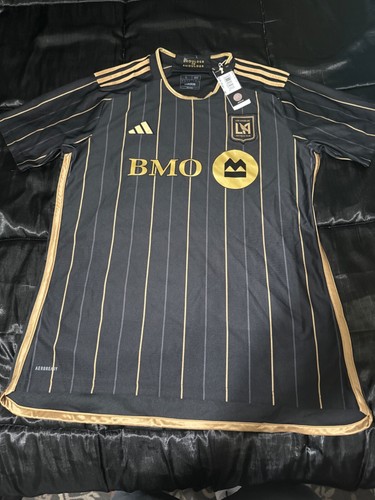 MLS Los Angeles LAFC Black and Gold Adidas Mens Large Jersey NWT