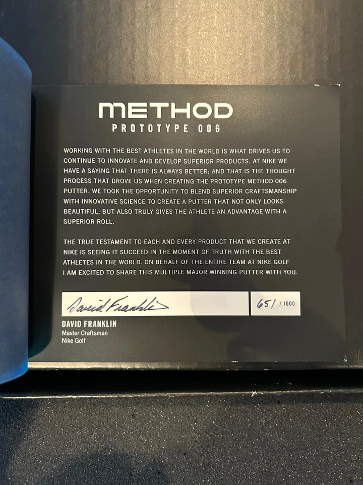 Nike Method Prototype 006 Putter – Limited Edition (Nr. 065/1000) – Neu 34" - Bild 2 von 4