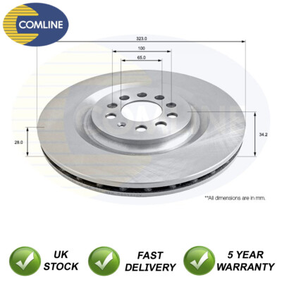 Brake Disc Front Comline Fits Seat Leon 2001-2006 1.8 2.8 #1 1ML615301