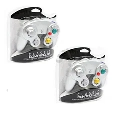 2 LOT NEW Silver Controller for Nintendo Gamecube System Cirka Brand
