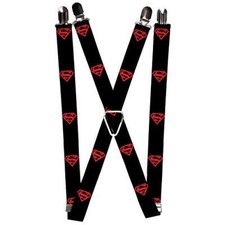 Men's Suspenders-Superman Action Pose/Scattered Shield One Size Multicolor