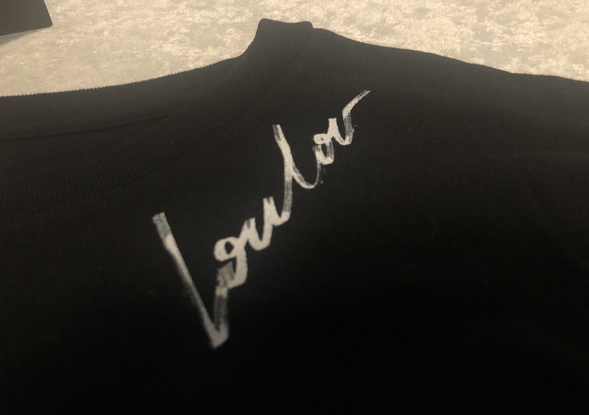 【関税&送料込】Saint Laurent Black Logo-Print Crewneck T-Sh Saint Laurent logo-print T-shirt | Black | FARFETCH