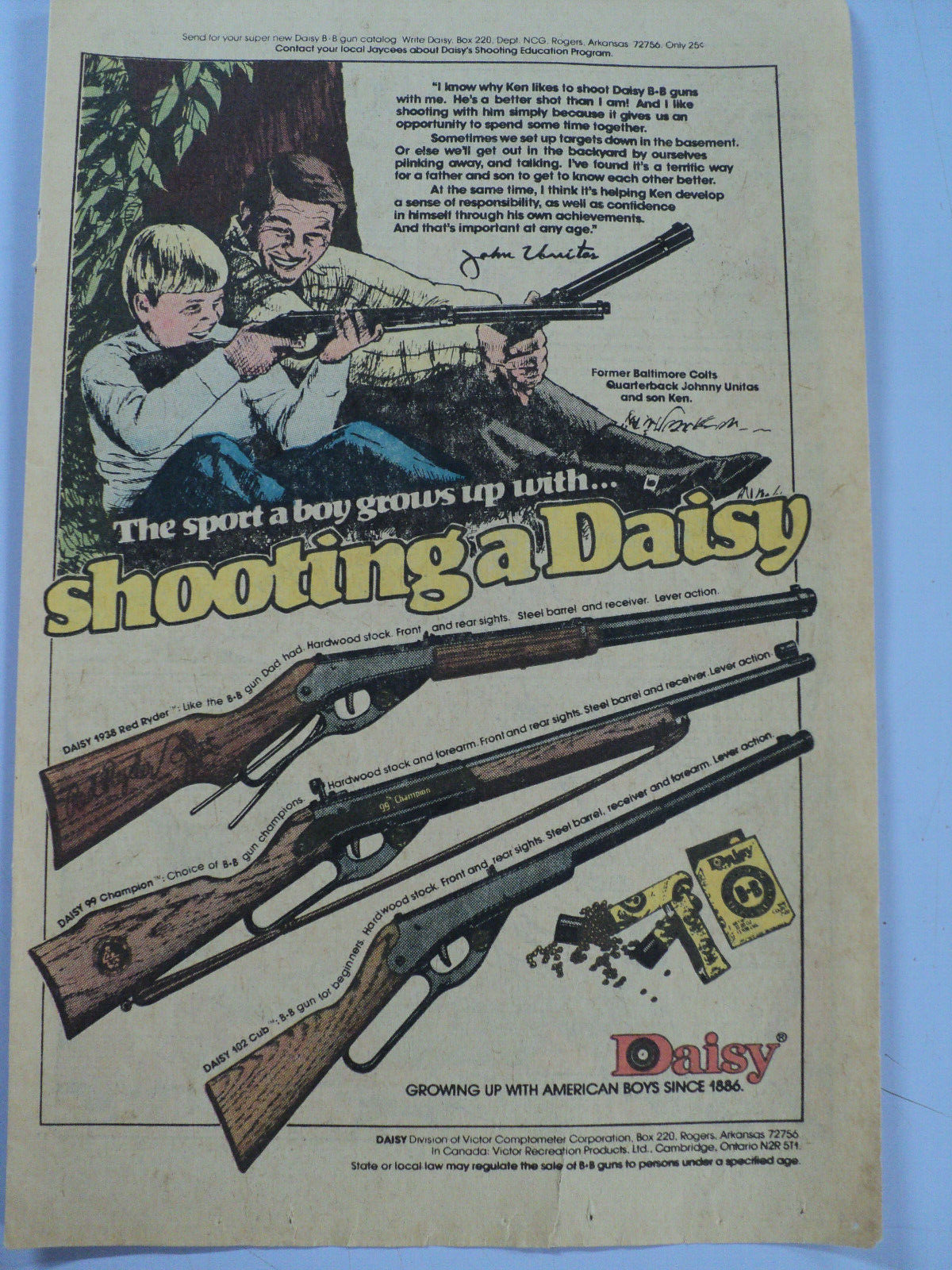 Vintage 1977 Daisy Air Rifle Comic Ad Full Page Color  10.25"x 6.5"