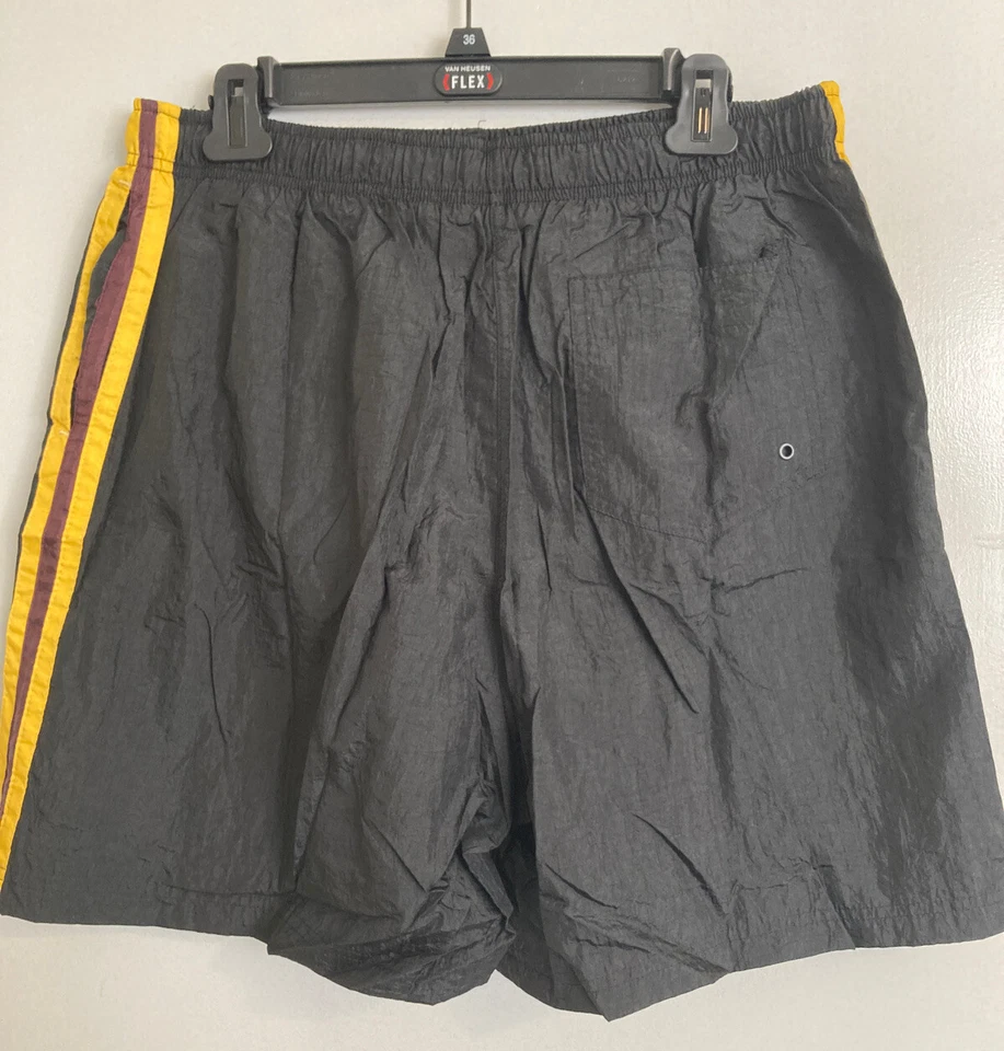 Reebok Men’s Shorts Black XXL Redskins Nylon Swim Trunks Stripe Trim Vtg #825 - Image 2 of 4