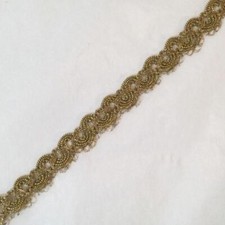 Lacy Gold Metallic Snake Braid - 18 Yards