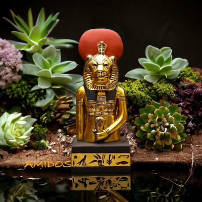 A magnificent statue of Sekhmet made of gold leaf inlaid with colours
