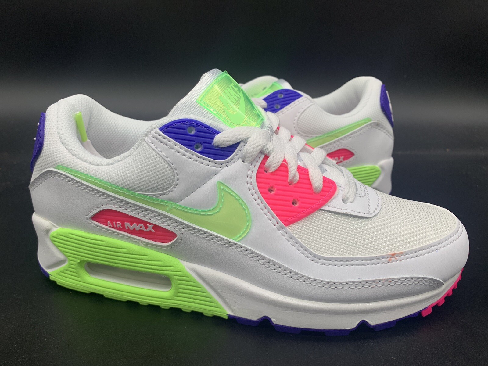 Nike Air 90 “White Neon Pink/Green/Purple” 5M/6.5W DH0250-100 |