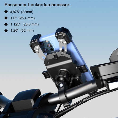 15W 360° Qi Handy Halterung Motorrad Halter mit Induktive Ladefunktion universal - Bild 5 von 16