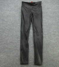 Spanx Faux Leather Leggings Womens Medium Black Stretch Pants FITS 26x27 