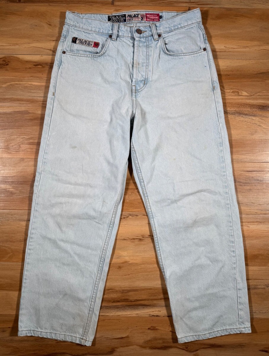 Palace Skateboards x Droors Light Wash Wide Leg Relaxed Denim