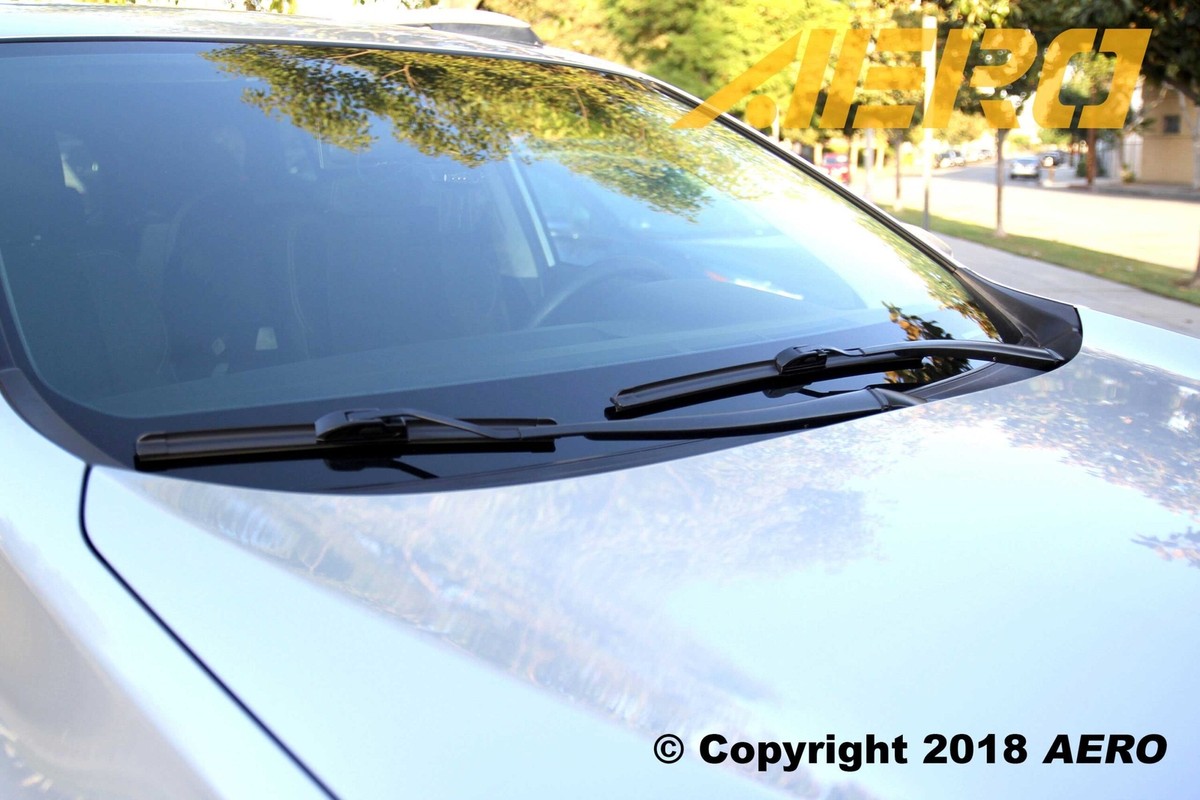 Windshield Wiper Systems For Mazda 2 AERO 15+15 Beam Wiper Blades Set With Extra Refills - Teflon Coated, Direct Fit Hub Caps For 15