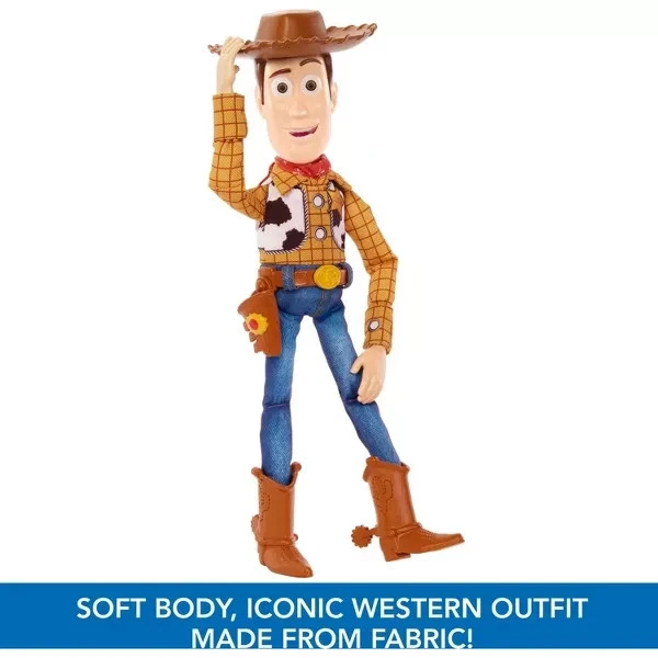 2025 Disney Pixar TOY STORY ROUNDUP FUN WOODY DOLL 30th Anniversary Mattel 12in - Image 3 of 4