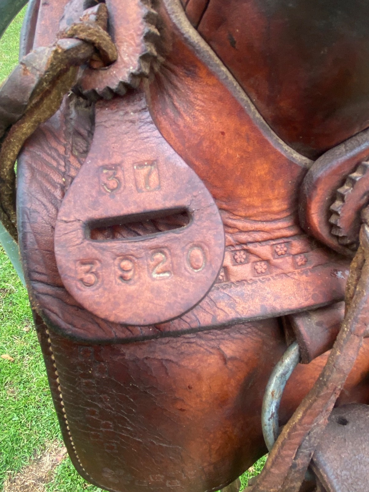 Antique/Vintage 15"border tooled Western  slick seat saddle