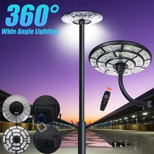 360° 11000W De Luz LED Lampara Solar Para Patio Exterior Jardin Luces Calle+Pole
