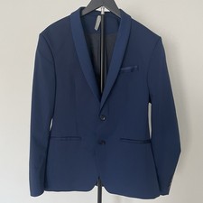 Zara Man Navy Blue Blazer Jacket EUR 52/US 42 Slim Fit Business Suit Gently Used