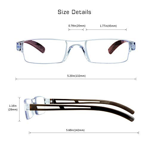 2 Paar Lesebrillen, Blaulicht blockierende Brille, Computer 2 braun 1,0 x - Bild 3 von 6