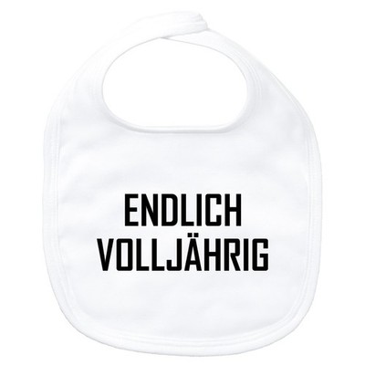 Baby Lätzchen Endlich Volljährig Schriftzug Geschenkidee Endlich Volljährig Gesc