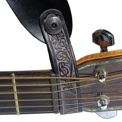 Walker & Williams AT-2 Black Carving Leather Acoustic Guitar Regular, 