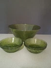Vintage 5 pc Anchor Hocking Soreno Green Salad Set
