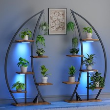 Plant Stand Indoor W/ Grow Lights 6 Tiered Indoor Plant's Shelf 63" Tall Corner
