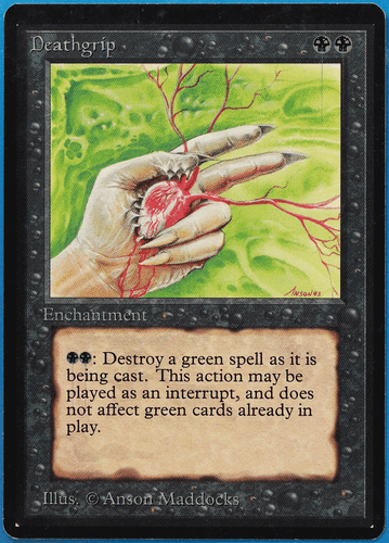 Deathgrip Beta NM Black Uncommon MAGIC THE GATHERING CARD (ID# 506434) ABUGames - Picture 1 of 2