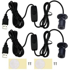 2Pcs LED Spotlight, 6.6 Ft 5V 1W Rotatable Dimmable Mini USB Spot Light with ...