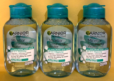 Garnier Micellar Water Hyaluronic Acid Facial Cleanser 3.4oz each-3 PK free ship