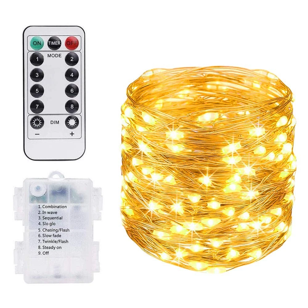 💡 Lichterkette Batterie Außen 13M 100LED – 3-in-1: USB, Strom & Akku, IP65 Wasserdicht, 8 Leuchtmodi, Timer & Dimmbar – Perfekt Für Garten, Party & Balkon