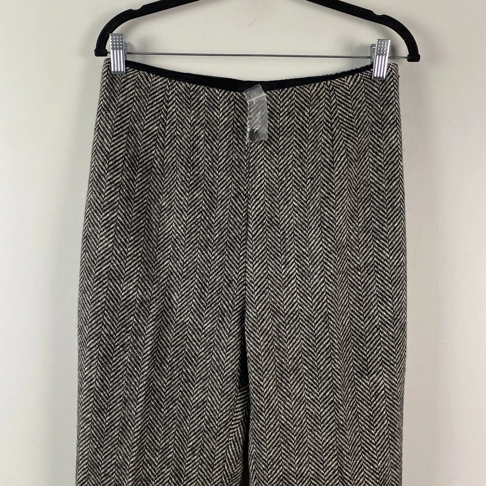 Pantalones de vestir de lana J Peterman para mujer 6 lunas tela británica cremallera gris tweed Foto 2 de 4