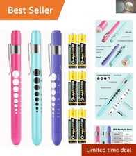Medical Penlights for Nurses   3 Pack with AAA Batteries, Ideal for Exams