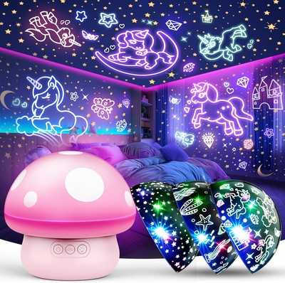 Kinder Nachtlicht Projektor mit Sternenhimmel & Einhorn   3in1 USB Deko