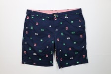 Columbia PFG Mens 38 Distressed Sailboat Fish All Over Print Chino Shorts Blue