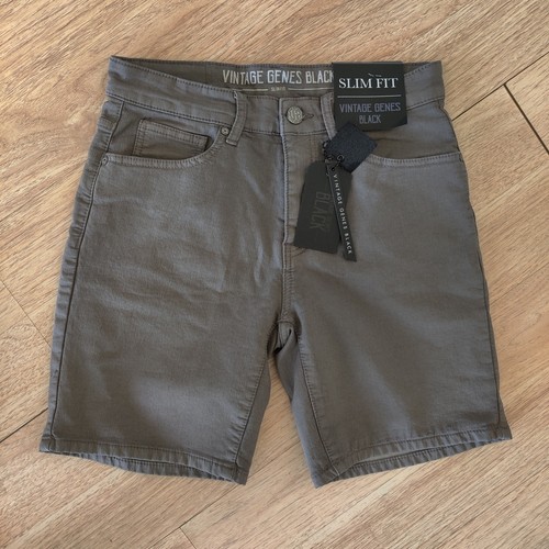 Vintage Genes Black French Terry Denim Slim Fit Men's Shorts Sz 28W Dark Gray