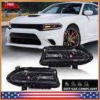Black Housing Left Right Bumper Headlamp Headlights for Dodge Charger 2015-2021