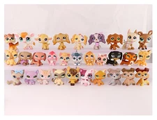 Random 3Pcs toy+7Pcs accessories Mini Pet Shop Dog Figure Bobble Head Xmas Gift